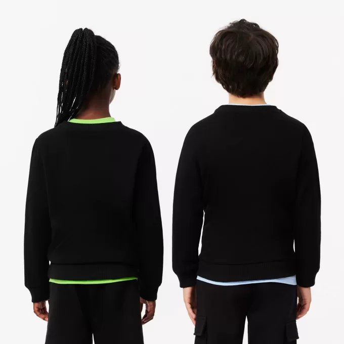 Fleece sweatshirt med rund hals