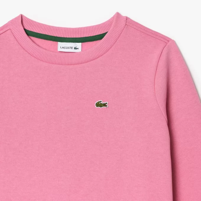 Fleece sweatshirt med rund hals