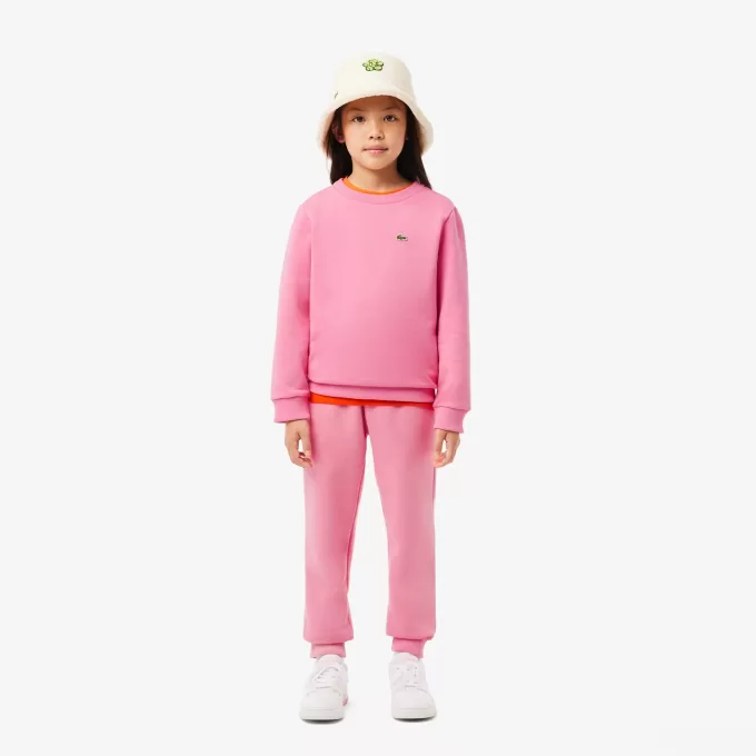 Fleece sweatshirt med rund hals