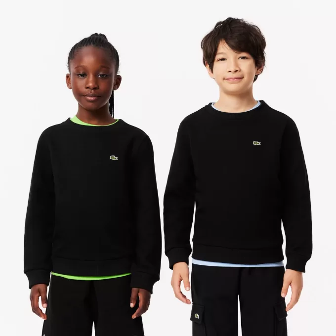 Fleece sweatshirt med rund hals