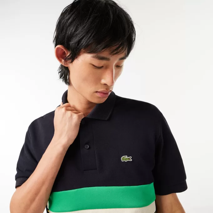 Fransk lavet poloshirt med kontraststriber