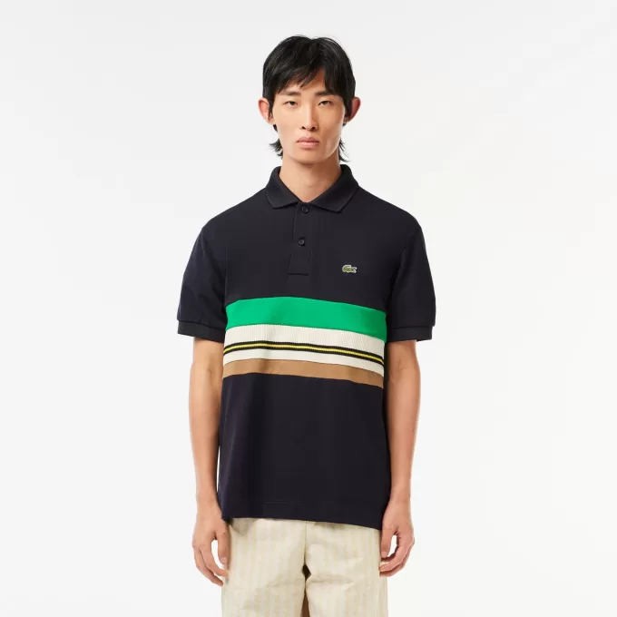 Fransk lavet poloshirt med kontraststriber