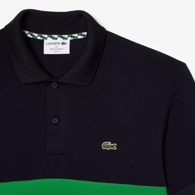 Fransk lavet poloshirt med kontraststriber