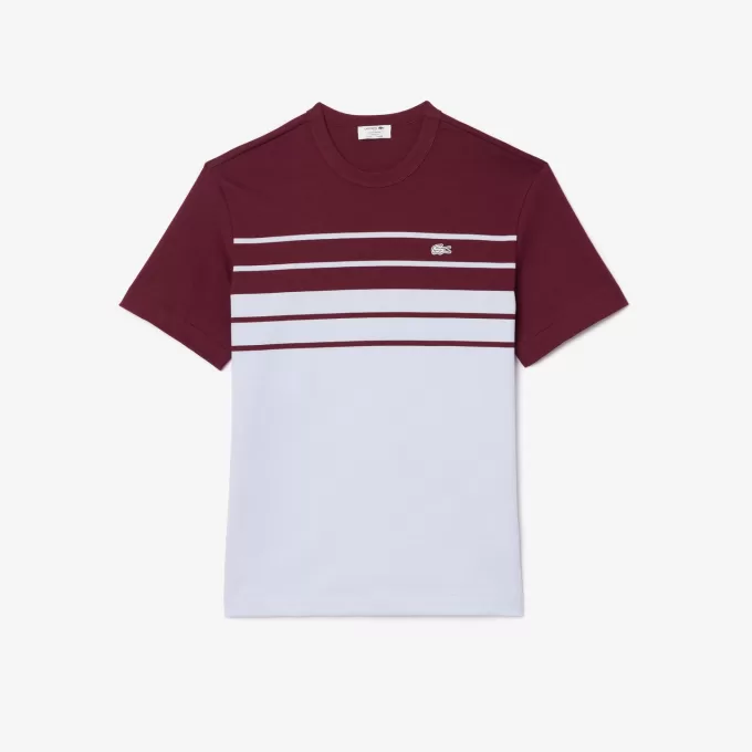 Fransk lavet stribet T-shirt i kraftig bomuld