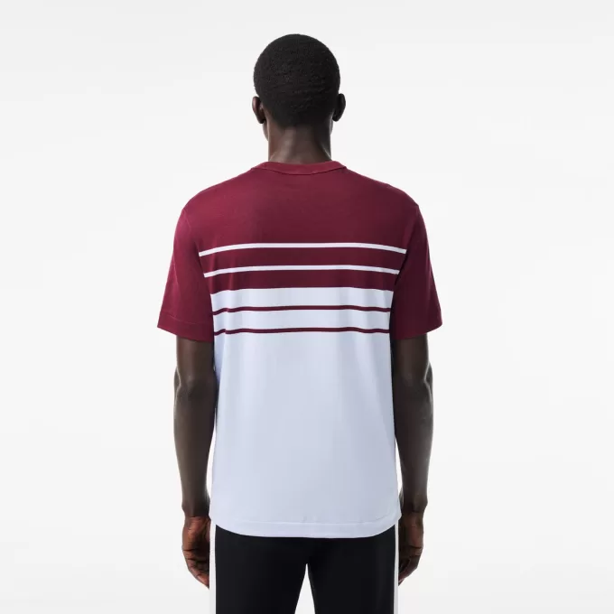 Fransk lavet stribet T-shirt i kraftig bomuld