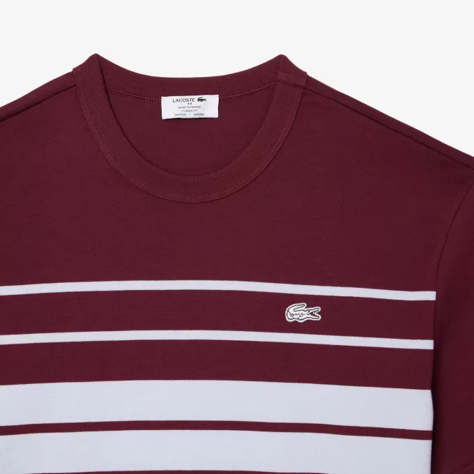 Fransk lavet stribet T-shirt i kraftig bomuld