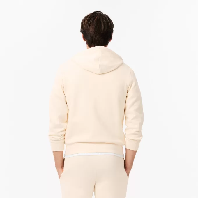 Hættetrøje i fleece med lynlås