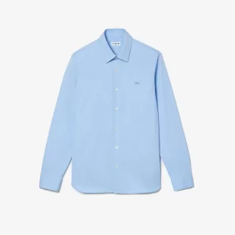 Herre Lacoste Slim Fit bomuldspoplinskjorte med fransk krave