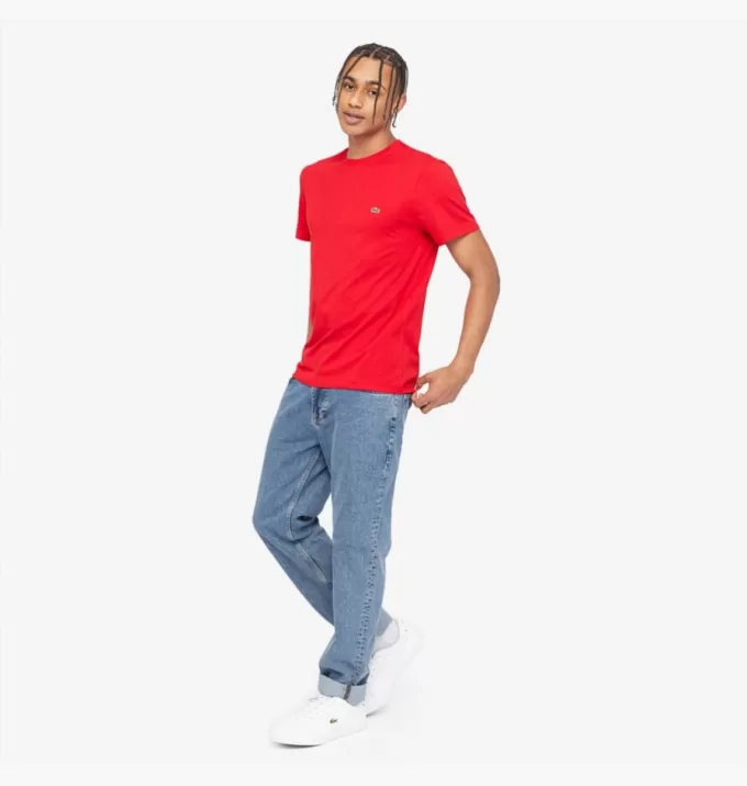 Herre T-shirt i bomuld med rund hals