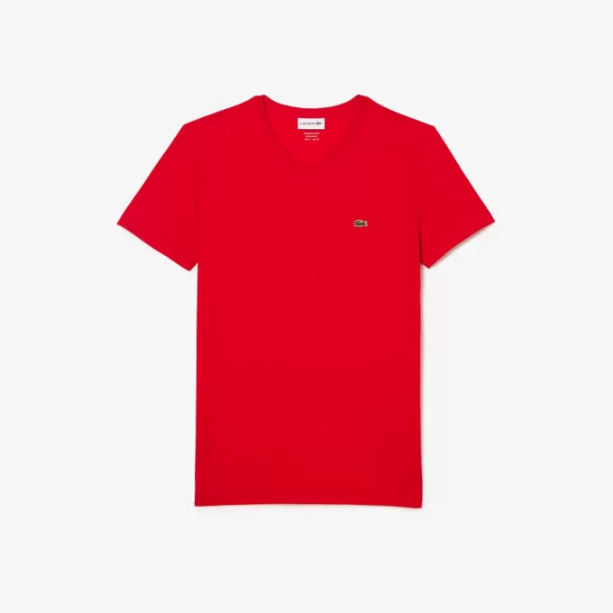 Herre V-hals Pima Cotton Jersey T-shirt