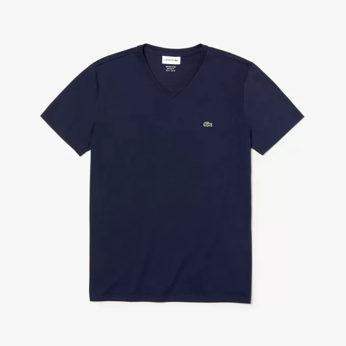 Herre V-hals Pima Cotton Jersey T-shirt