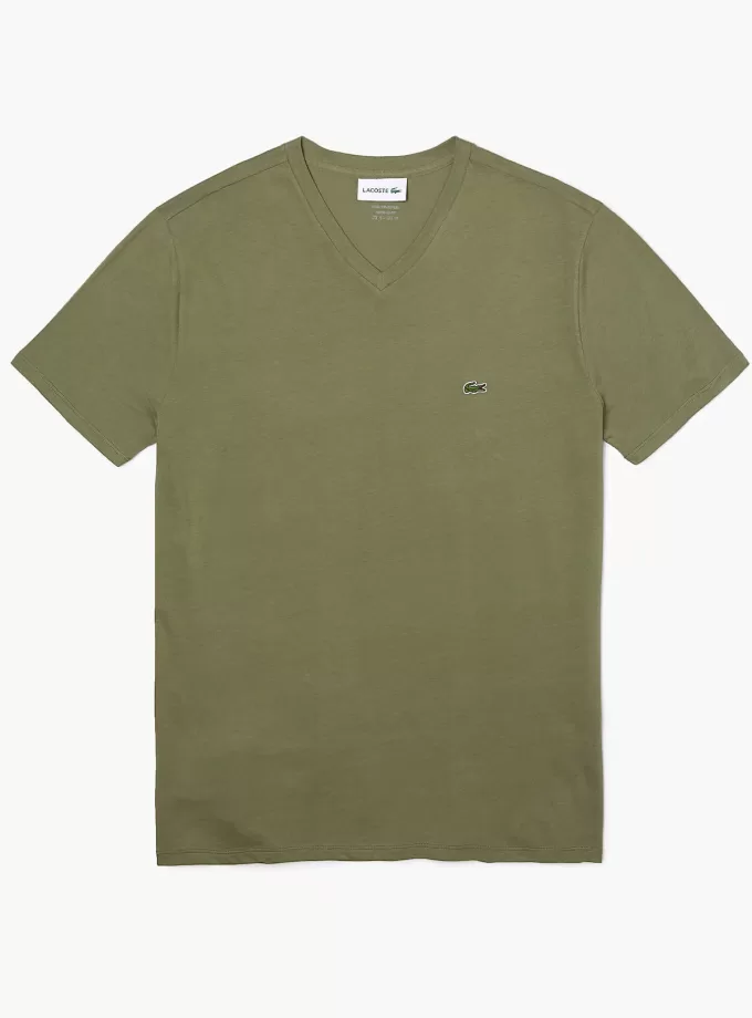 Herre V-hals Pima Cotton Jersey T-shirt