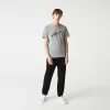 Herre signatur og krokodille print rund hals bomuld T-shirt