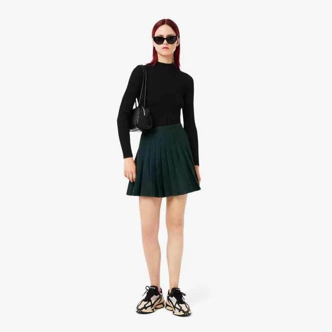 Højhalset 3D ribstrikket sweater