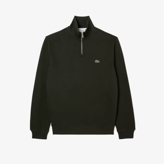 Højhalset interlock sweatshirt med lynlås