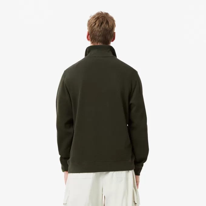 Højhalset interlock sweatshirt med lynlås