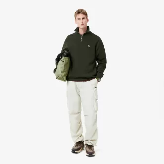 Højhalset interlock sweatshirt med lynlås