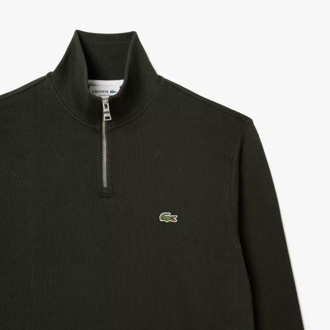Højhalset interlock sweatshirt med lynlås