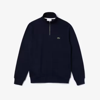 Højhalset interlock sweatshirt med lynlås