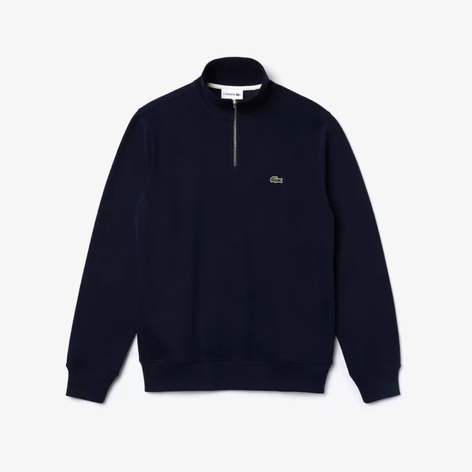 Højhalset interlock sweatshirt med lynlås