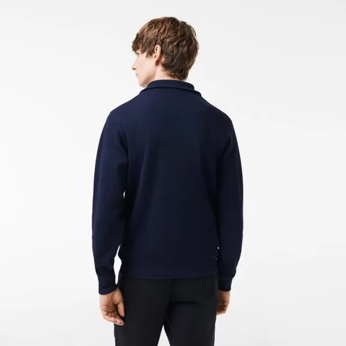 Højhalset interlock sweatshirt med lynlås