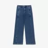 Højtaljede jeans med brede ben og stretch-denim