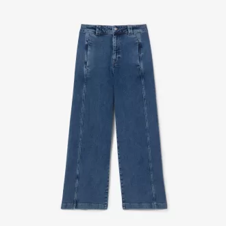 Højtaljede jeans med brede ben og stretch-denim
