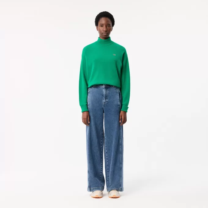 Højtaljede jeans med brede ben og stretch-denim