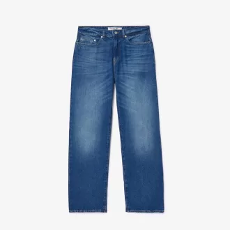 Indigo jeans med 5 lommer i lige snit