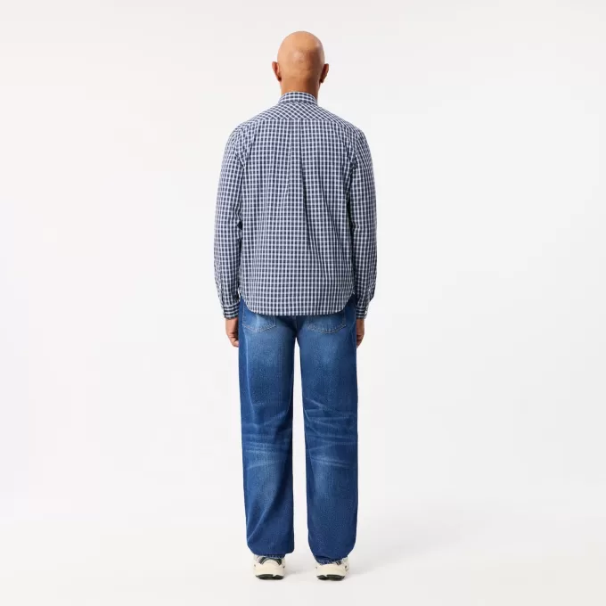 Indigo jeans med 5 lommer i lige snit