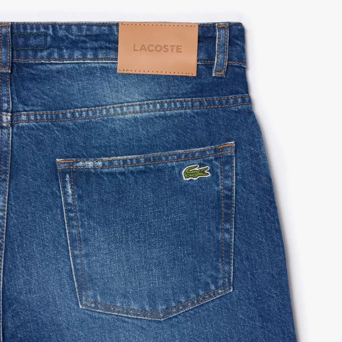 Indigo jeans med 5 lommer i lige snit