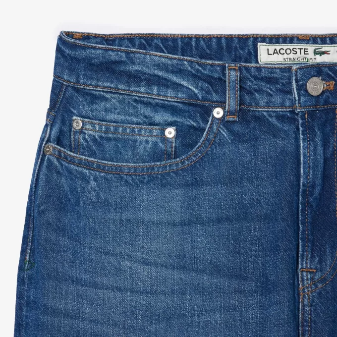 Indigo jeans med 5 lommer i lige snit