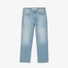 Indigo jeans med 5 lommer i lige snit
