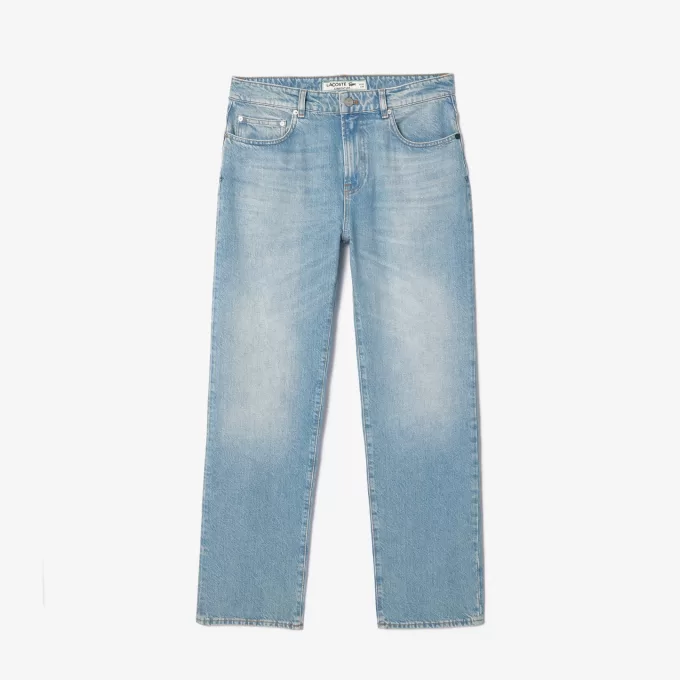 Indigo jeans med 5 lommer i lige snit