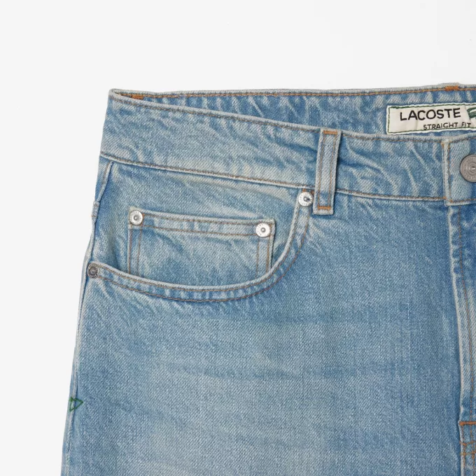 Indigo jeans med 5 lommer i lige snit