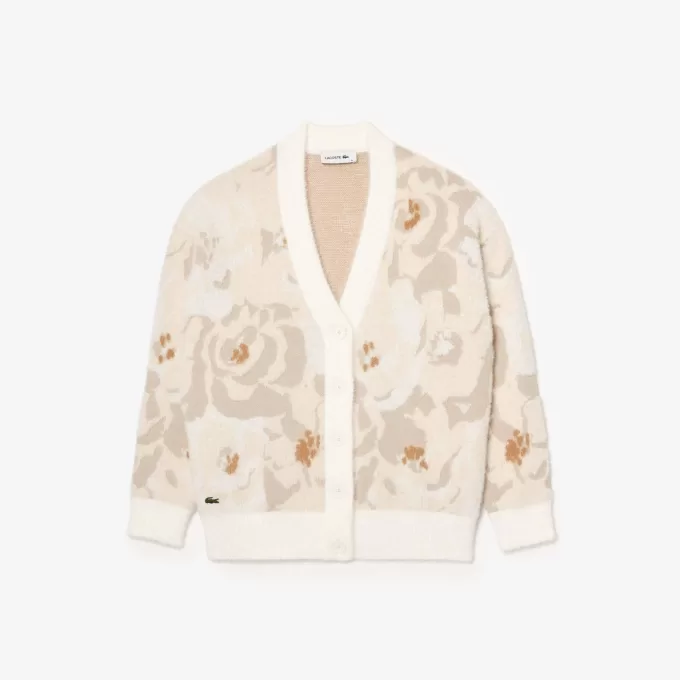Jacquard Intarsia blomstercardigan