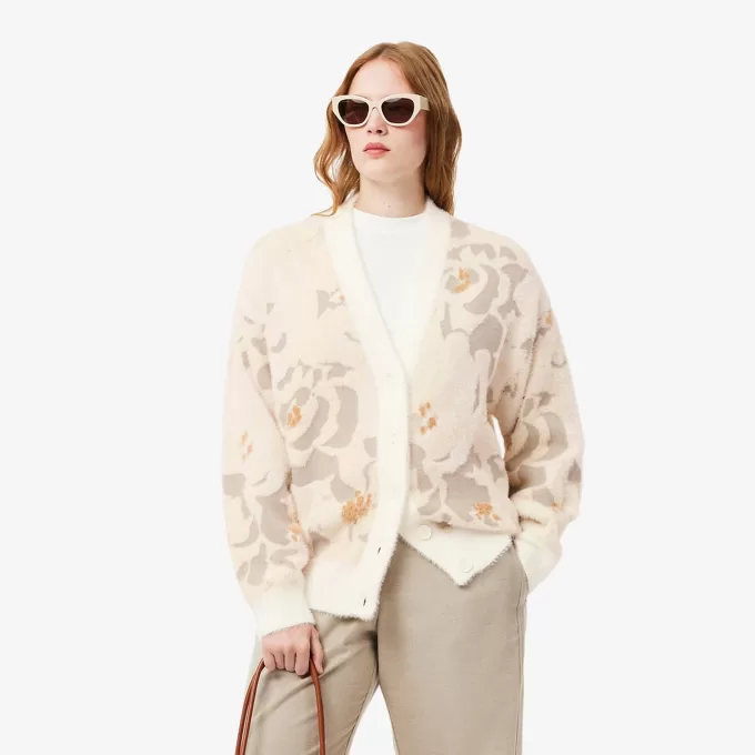 Jacquard Intarsia blomstercardigan