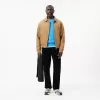 Kabelstrik carded uld sweater med rund hals