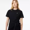 Kortærmet oversized jerseykjole i kontraststrim