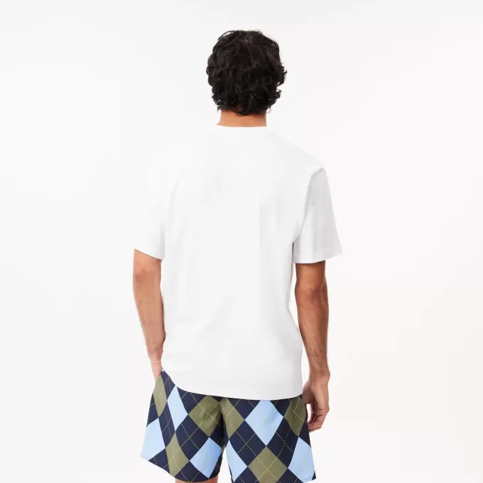 Kraftig T-shirt med Argyle print i bomuld