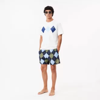Kraftig T-shirt med Argyle print i bomuld