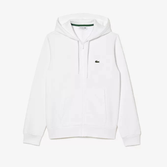 Lacoste Kangaroo Pocket Fleece-hættetrøje med lynlås til mænd