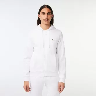 Lacoste Kangaroo Pocket Fleece-hættetrøje med lynlås til mænd