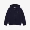 Lacoste Kangaroo Pocket Sweatshirt med hætte og lynlås til børn