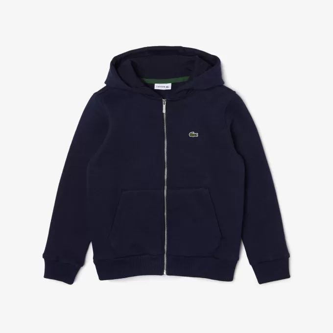 Lacoste Kangaroo Pocket Sweatshirt med hætte og lynlås til børn