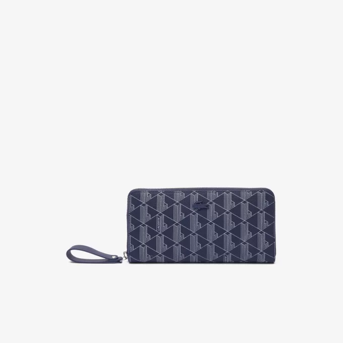 Lacoste Monogram Print lynlås tegnebog til kvinder