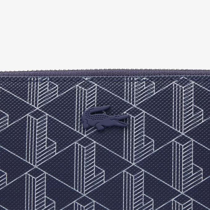 Lacoste Monogram Print lynlås tegnebog til kvinder