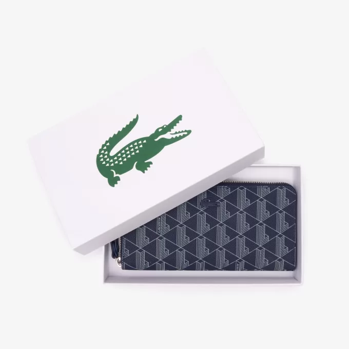 Lacoste Monogram Print lynlås tegnebog til kvinder