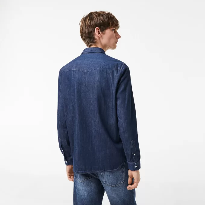 Lacoste Regular Fit denimskjorte i økologisk bomuld til mænd