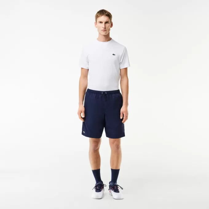 Lacoste SPORT tennisshorts til mænd i massiv diamantvævet taft